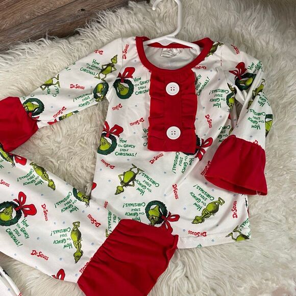 Infant Girls Dr. Seuss “The Grinch” Christmas 2-Piece Outfit – Size 3–6 Months - Picture 3 of 10